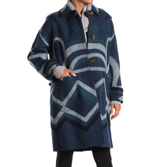 Burberry Geo Print Cashmere Coat